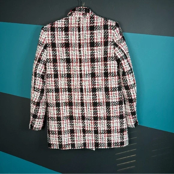 Zara Pink and Black Plaid Blazer - Picture 9 of 15